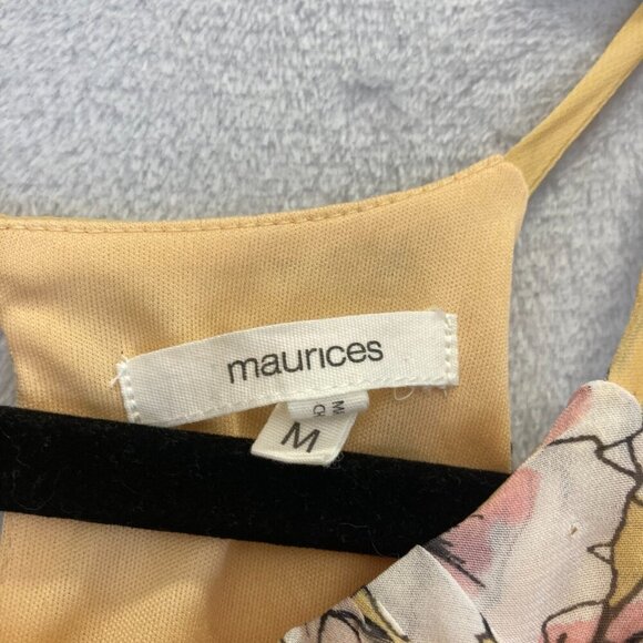 Floral Hi Low Cold Shoulder Maxi Dress Womens Medium M Butter Yellow Boho Flowy - Picture 8 of 16